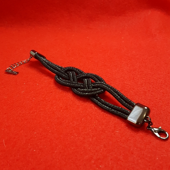 Braided black cord bracelet - Picture 3 of 3